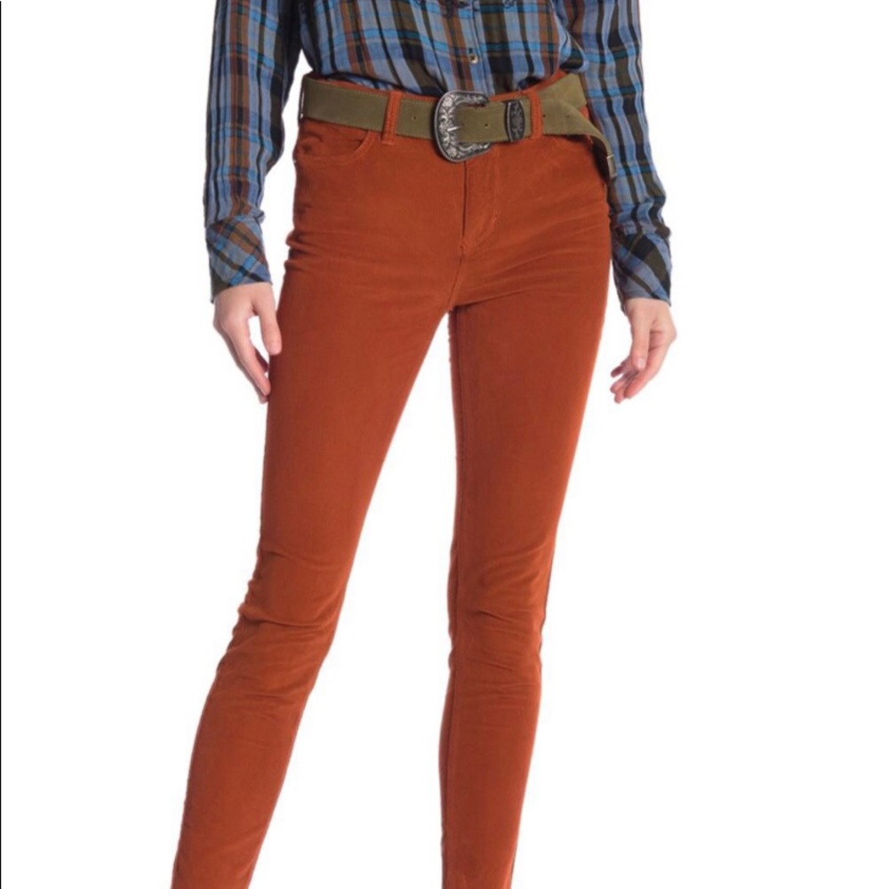 🎁New Free People High Rise Skinny Cords Orange 25